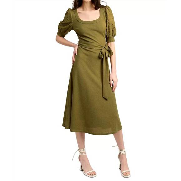 NEW EN SAISON amy darling midi dress in basil - Picture 2 of 4